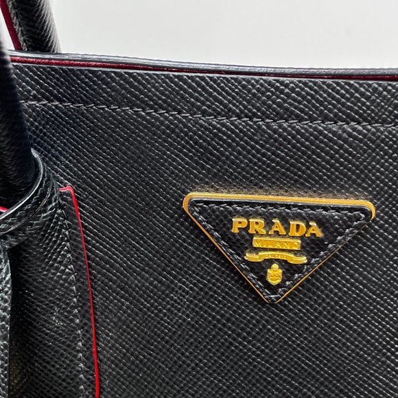 Prada Black Large Double Leather Tote - Picture 6 of 14